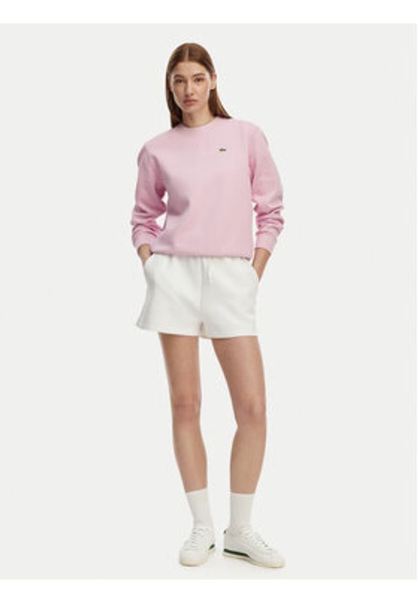 Lacoste Bluza SF5245 Różowy jasny Relaxed Fit. Kolor: różowy. Materiał: syntetyk