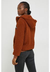 Kangol bluza damska kolor brązowy z kapturem gładka. Typ kołnierza: kaptur. Kolor: brązowy. Wzór: gładki #5