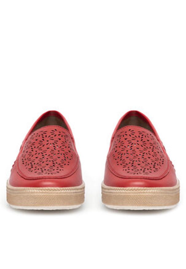 Remonte Półbuty D1F06-33 Czerwony. Kolor: czerwony. Materiał: skóra