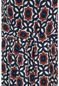 Weekend Max Mara sukienka kolor granatowy midi rozkloszowana. Kolor: niebieski. Materiał: dzianina. Długość rękawa: długi rękaw. Typ sukienki: rozkloszowane, plisowane. Długość: midi #8