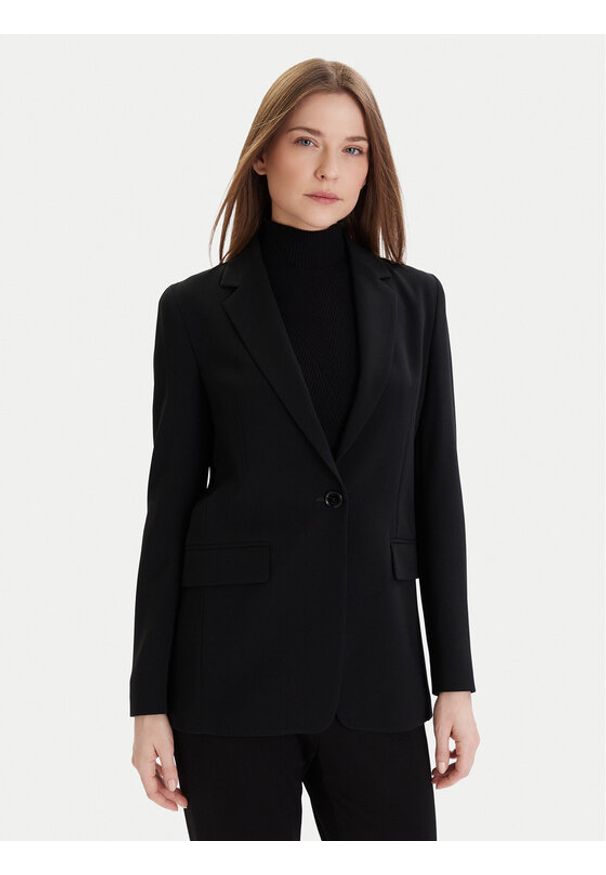 BOSS - Boss Marynarka Jocaluah 50490053 Czarny Regular Fit. Kolor: czarny. Materiał: syntetyk