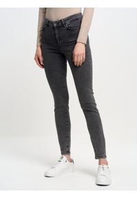 Big-Star - Spodnie jeans damskie szare Melinda High Waist 996. Stan: podwyższony. Kolor: czarny #1