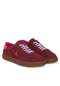 Calvin Klein Sneakersy Low Pro Cups Lace Up Sue Mix Mg HW0HW02683 Bordowy. Kolor: czerwony. Materiał: zamsz, skóra #4