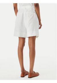 TOMMY HILFIGER - Tommy Hilfiger Szorty materiałowe WW0WW49040 Biały Wide Leg. Kolor: biały. Materiał: len, syntetyk #2