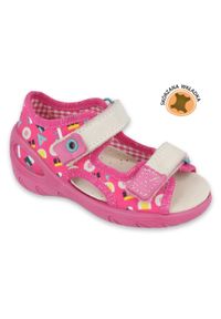 Befado obuwie dziecięce pu 065P153 różowe. Kolor: różowy. Materiał: tkanina, bawełna
