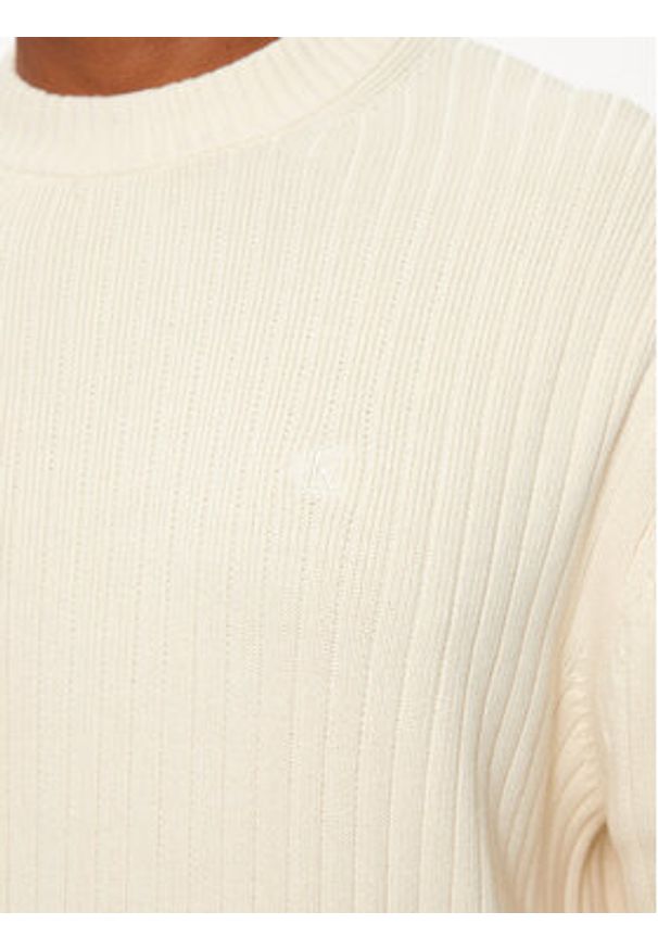 Calvin Klein Jeans Sweter J30J326193 Écru Regular Fit. Materiał: bawełna