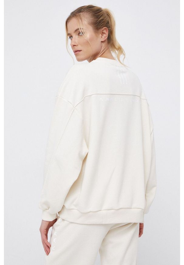 adidas Performance - Bluza x Karlie Kloss. Kolor: beżowy. Materiał: materiał. Wzór: nadruk