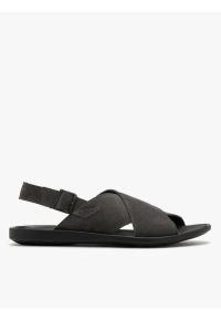 Ryłko - Szare sandały z zapięciem na klamrę. Zapięcie: klamry. Kolor: szary. Materiał: skóra, welur. Styl: street #1