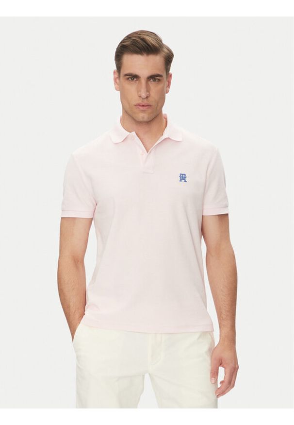 TOMMY HILFIGER - Tommy Hilfiger Polo MW0MW33167 Różowy Regular Fit. Typ kołnierza: polo. Kolor: różowy. Materiał: bawełna