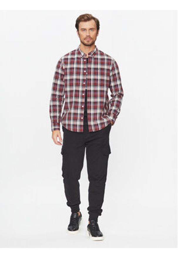 Lee Koszula 112341759 Bordowy Regular Fit. Kolor: czerwony. Materiał: bawełna