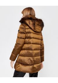 Hetrego - HETREGO - Brązowa kurtka puchowa Brittany. Kolor: brązowy. Materiał: puch. Wzór: aplikacja. Styl: klasyczny, elegancki #6
