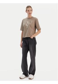 Guess T-Shirt V4YI06 I3Z14 Beżowy Regular Fit. Kolor: beżowy. Materiał: bawełna #5