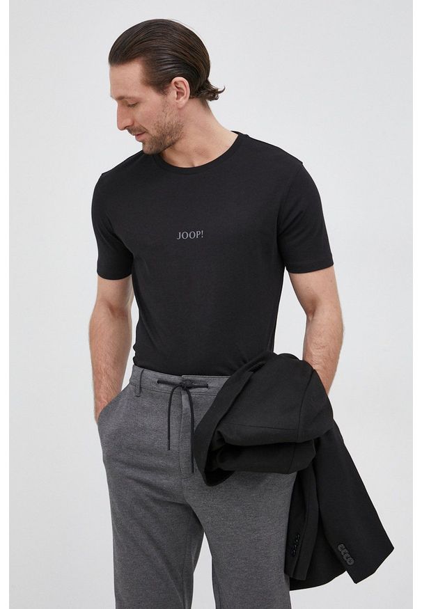 JOOP! - Joop! T-shirt bawełniany (2-pack) kolor czarny melanżowy. Okazja: na co dzień. Kolor: czarny. Materiał: bawełna. Wzór: melanż. Styl: casual