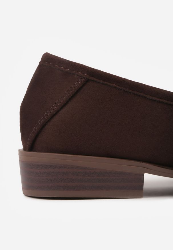 Born2be - Brązowe Mokasyny Vices ze Skórzaną Wkładką i Ozdobną Aplikacją Delainora. Okazja: na co dzień. Kolor: brązowy. Materiał: skóra. Wzór: aplikacja. Styl: casual, elegancki