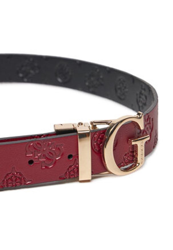 Guess Pasek Damski BW7861 P3430 Bordowy. Kolor: czerwony. Materiał: skóra
