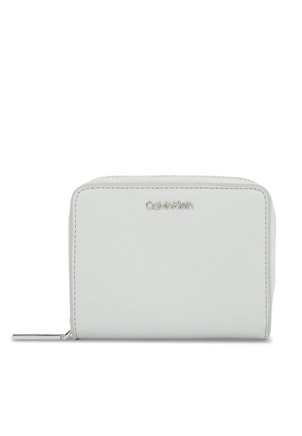 Calvin Klein Mały Portfel Damski Ck Must K60K611937 Szary. Kolor: szary. Materiał: skóra