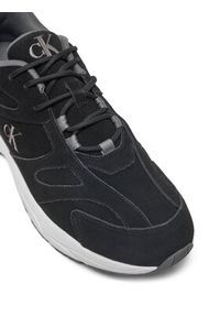 Calvin Klein Jeans Sneakersy Retro Tennis Low Mg Mix Media YM0YM01171 Czarny. Kolor: czarny. Materiał: zamsz, skóra