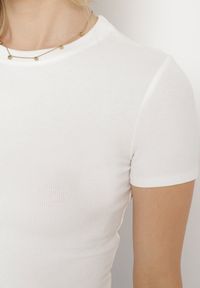Born2be - Biały Bawełniany T-shirt Elastyczny Lireanne. Kolor: biały. Materiał: bawełna #7