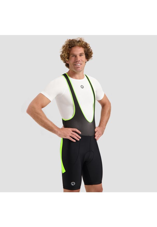 ROGELLI - Spodenki rowerowe męskie Rogelli Core Colored. Kolor: wielokolorowy, żółty, czarny. Sport: kolarstwo