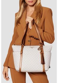 Michael Kors - MICHAEL KORS Beżowa torebka Nomad MD TZ Tote. Kolor: beżowy. Materiał: skórzane. Styl: elegancki #3