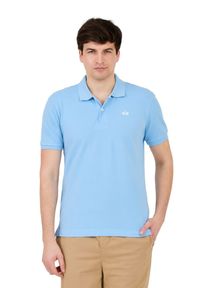 La Martina - LA MARTINA Błękitne męskie polo z małym logo, Rozmiar XL. Typ kołnierza: polo. Kolor: niebieski #4