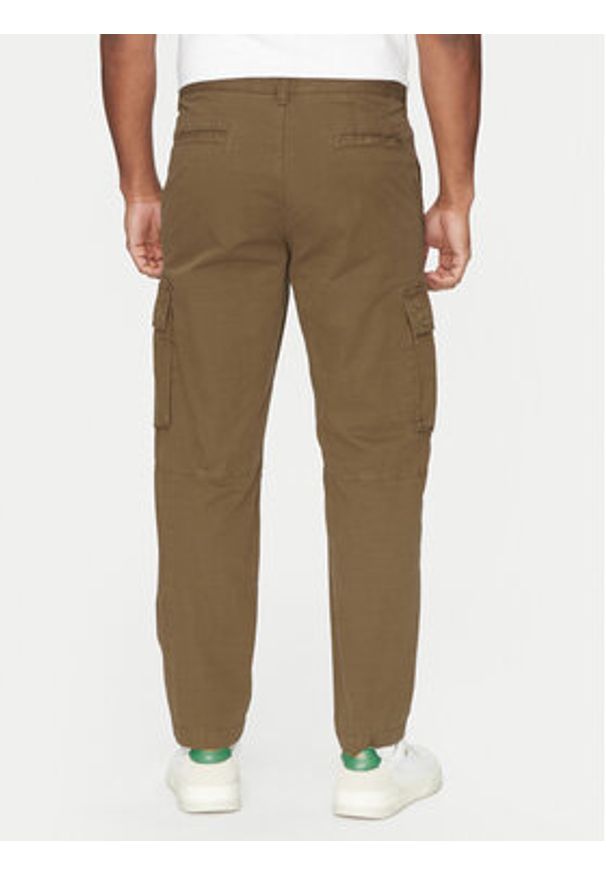 BOSS Spodnie materiałowe Sisla-8 50530599 Khaki Regular Fit. Kolor: brązowy. Materiał: bawełna