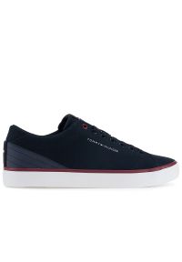 TOMMY HILFIGER - Buty Tommy Hilfiger Hi Vulc Core Low FM0FM04737-DW5 - granatowe. Okazja: na co dzień. Kolor: niebieski. Materiał: bawełna, tkanina, poliester, guma. Szerokość cholewki: normalna #1