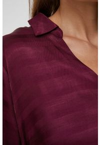 Answear Lab Bluzka damska kolor bordowy gładka. Kolor: czerwony. Materiał: tkanina. Długość rękawa: długi rękaw. Długość: długie. Wzór: gładki. Styl: wakacyjny #6
