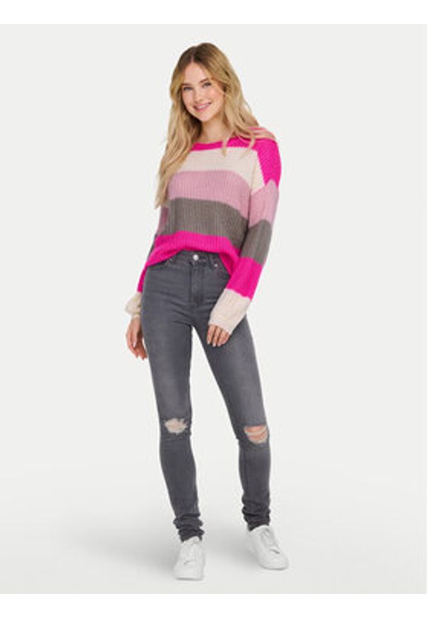 JDY Sweter Badut 15211499 Różowy Regular Fit. Kolor: różowy. Materiał: syntetyk