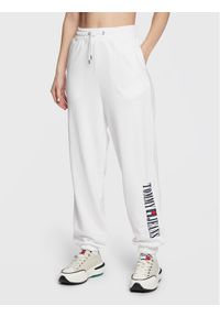 Tommy Jeans Spodnie dresowe Archive DW0DW14994 Biały Relaxed Fit. Kolor: biały. Materiał: syntetyk, bawełna