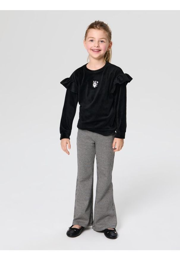 Sinsay - Spodnie flare w kratę - wielobarwny