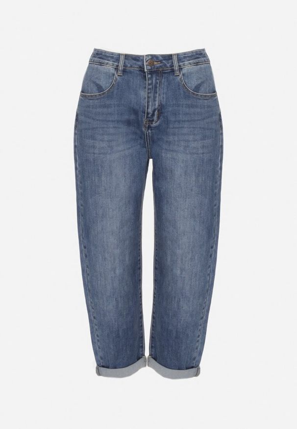 Born2be - Niebieskie Jeansy o Kroju Mom Fit z Regularnym Stanem Rilarisse. Okazja: na co dzień. Kolor: niebieski. Styl: casual