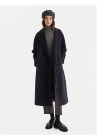 Weekend Max Mara Płaszcz wełniany Tempera 2525016082 Granatowy Regular Fit. Kolor: niebieski. Materiał: wełna