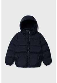 TOMMY HILFIGER - Tommy Hilfiger kurtka puchowa dziecięca kolor czarny. Okazja: na co dzień. Kolor: niebieski. Materiał: puch. Styl: casual