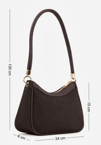 Renee - Brązowa Klasyczna Torebka Bagietka z Dodatkowym Paskiem Crossbody Kassenope. Kolor: brązowy. Styl: klasyczny #4