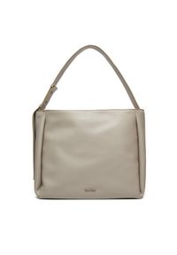 Calvin Klein Torebka Gracie Medium Ew Shopper K60K612129 Szary. Kolor: szary. Materiał: skórzane
