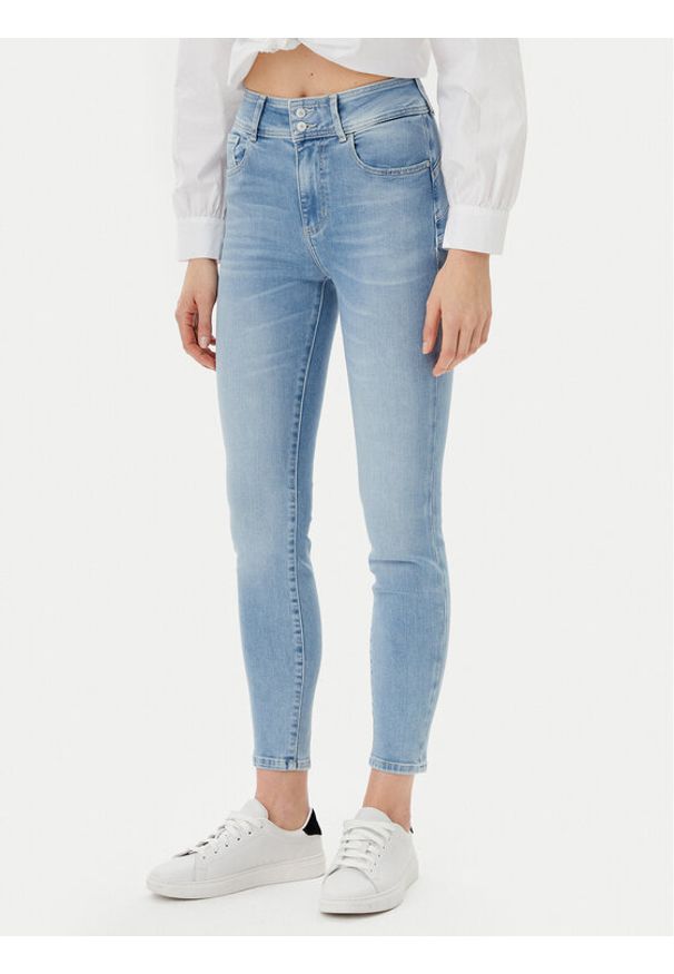 Guess Jeansy W5GA34 D5PY2 Niebieski Skinny Fit. Kolor: niebieski