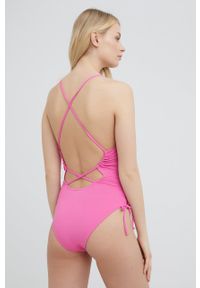 GESTUZ - Gestuz jednoczęściowy strój kąpielowy kolor różowy miękka miseczka. Kolor: różowy. Materiał: materiał #4