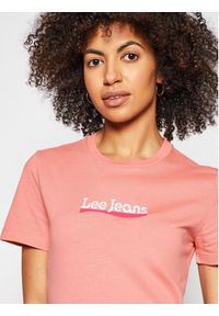 Lee T-Shirt Logo L44NEPQJ 112109935 Różowy Regular Fit. Kolor: różowy. Materiał: bawełna #2