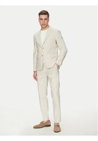 Calvin Klein Spodnie materiałowe K10K114400 Beżowy Slim Fit. Kolor: beżowy. Materiał: len, lyocell #5