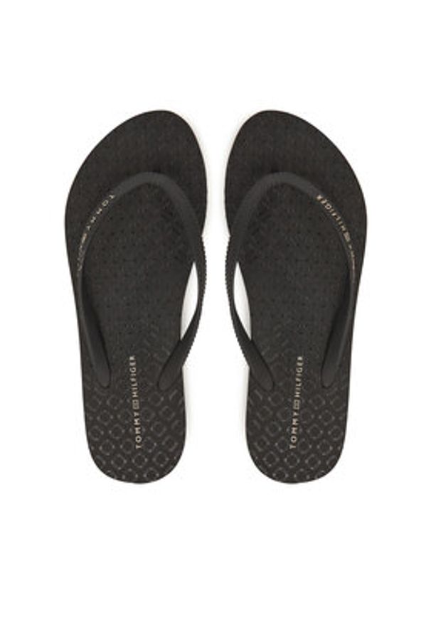 TOMMY HILFIGER - Tommy Hilfiger Japonki Hilfiger Strap Beach Sandal FW0FW08736 Czarny. Kolor: czarny. Materiał: materiał