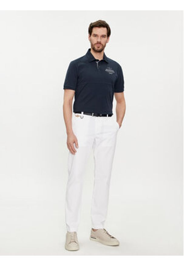 Aeronautica Militare Polo 241PO1756J584 Granatowy Regular Fit. Typ kołnierza: polo. Kolor: niebieski. Materiał: bawełna