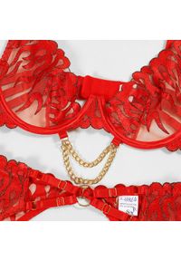 Intica - Komplet bielizny z łańcuszkiem i miękką tkaniną Asena. Kolor: czerwony. Materiał: tkanina #7