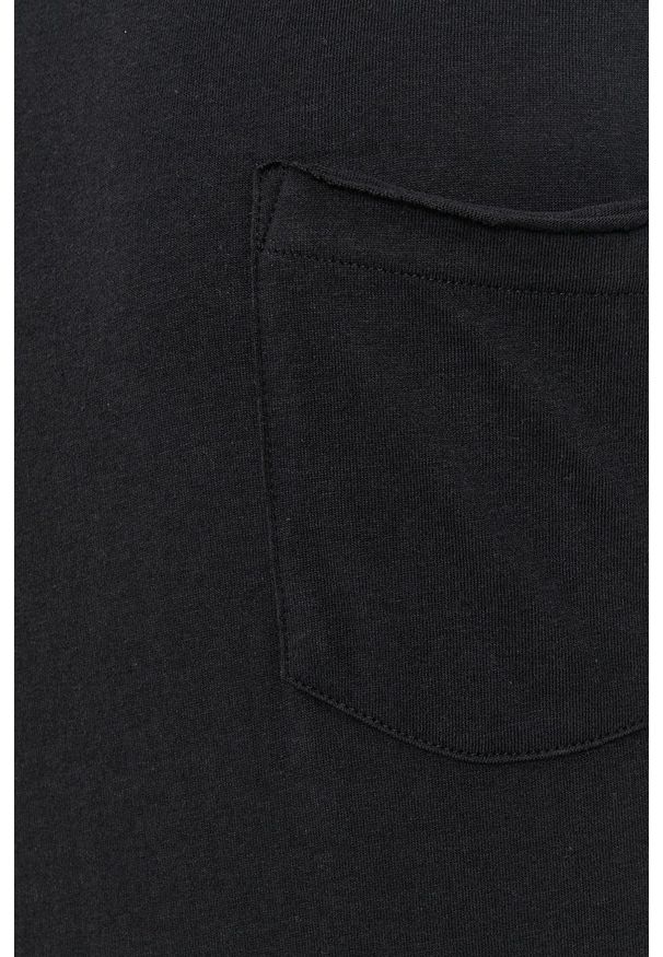 !SOLID - T-shirt bawełniany. Okazja: na co dzień. Kolor: czarny. Materiał: bawełna. Wzór: gładki. Styl: casual