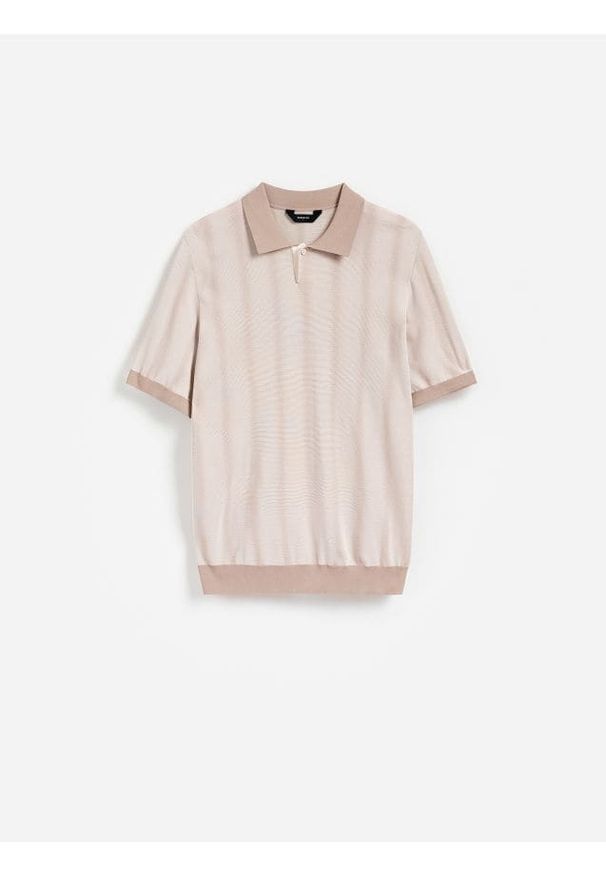 Reserved - Sweter polo z wiskozą - beżowy. Typ kołnierza: polo. Kolor: beżowy. Materiał: wiskoza
