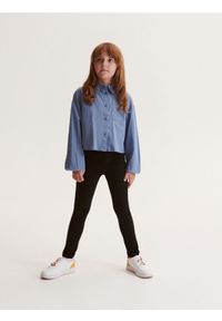 Reserved - Jeansowe legginsy - czarny. Kolor: czarny