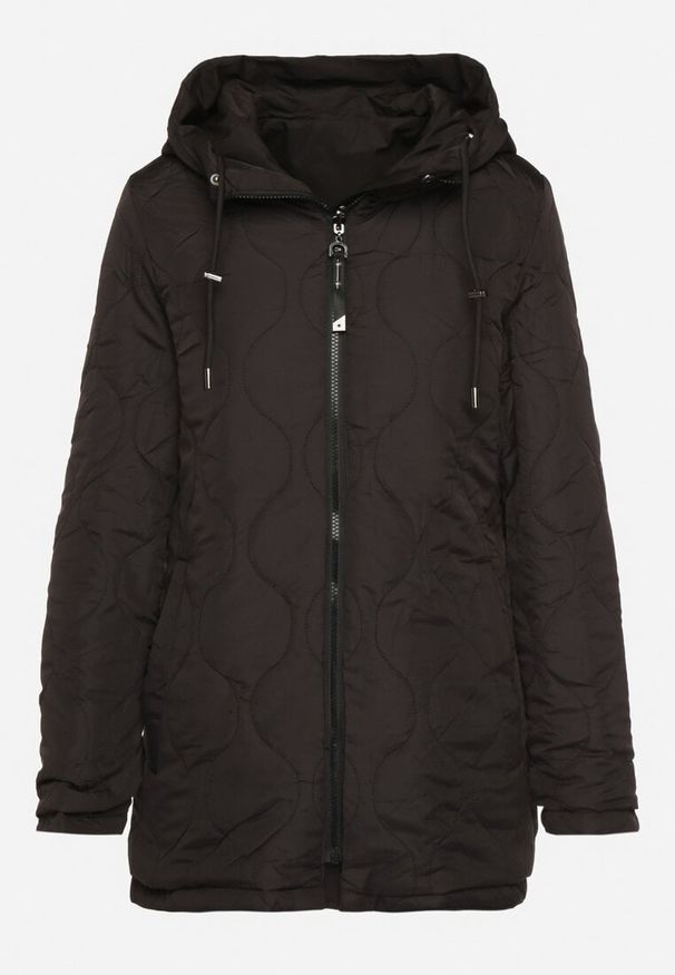 Born2be - Czarna Kurtka Parka Dwustronna Korilea. Okazja: na co dzień. Kolor: czarny. Wzór: gładki. Styl: klasyczny, elegancki, casual