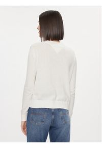Tommy Jeans Sweter Essential DW0DW17254 Biały Regular Fit. Kolor: biały. Materiał: wiskoza, bawełna