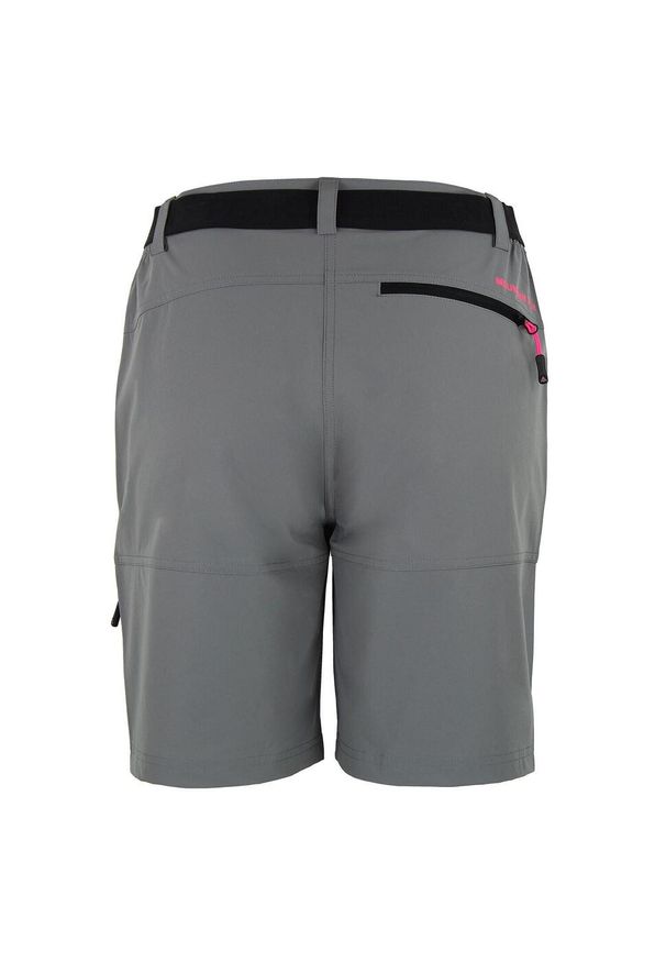 PEAK MOUNTAIN - Szorty z paskiem dla kobiet Peak Mountain. Kolor: szary. Sport: turystyka piesza