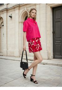 Sinsay - Koszulowa bluzka z bufiastym rękawem - różowy. Kolor: różowy #1